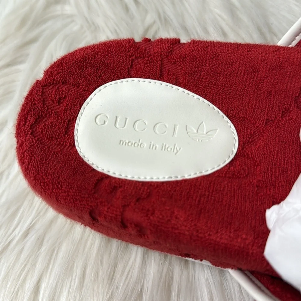 GUCCI x ADIDAS RARE Terry Cloth GG Monogram Sandals